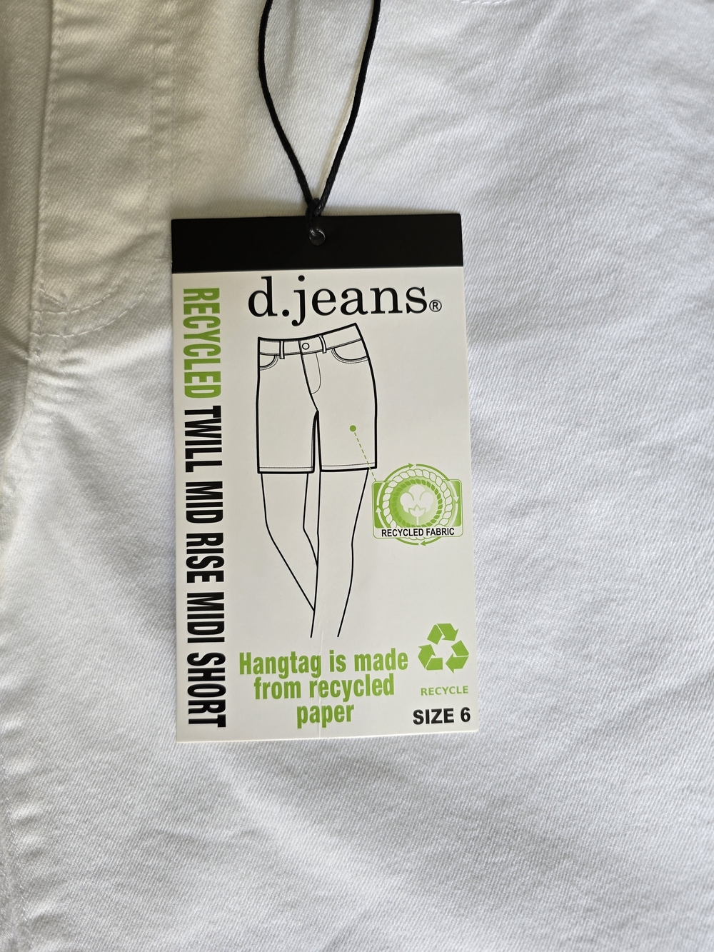 d. jeans White Mid-Rise Denim Shorts - Picture 3 of 8